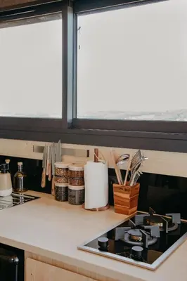 Cuisine ou kitchenette dans l'établissement Le Refuge Des Hauteurs