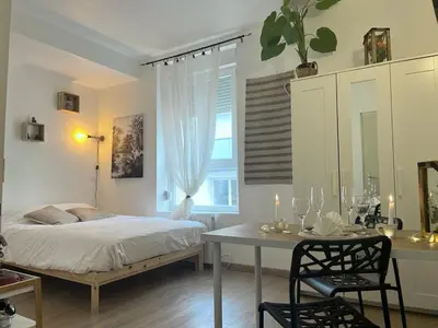Un ou plusieurs lits dans un hébergement de l'établissement Marguerite6 cosy & tout équipé proche centre ville