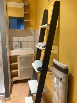 Salle de bains dans l'établissement Gîte à la ferme