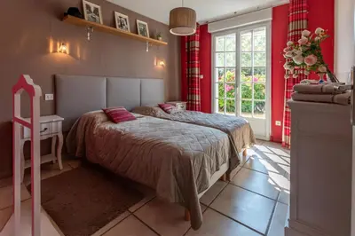 Un ou plusieurs lits dans un hébergement de l'établissement Gîte Nature en Champagne entre Reims et Epernay