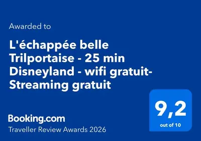 Certificat, récompense, panneau ou autre document affiché dans l'établissement L'échappée belle Trilportaise - 25 min Disneyland - wifi gratuit- Streaming gratuit