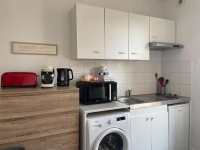 Cuisine ou kitchenette dans l'établissement la Terrasse du bonheur
