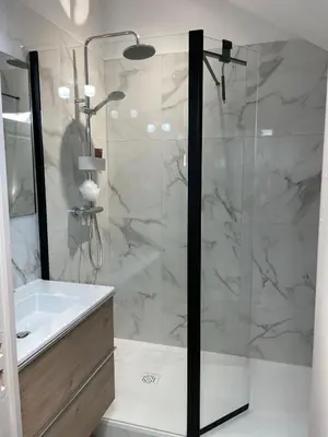 Salle de bains dans l'établissement La Parenthèse Rémoise