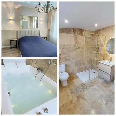 Salle de bains dans l'établissement T2 Cosy Spa & Sauna