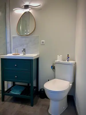 Salle de bains dans l'établissement L'Escale de la Râperie logement2