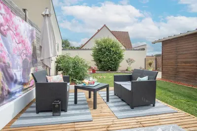 Coin salon dans l'établissement Gîte Marotte - Climatisé avec Jardin