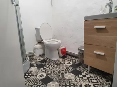 Salle de bains dans l'établissement Gîte à la ferme