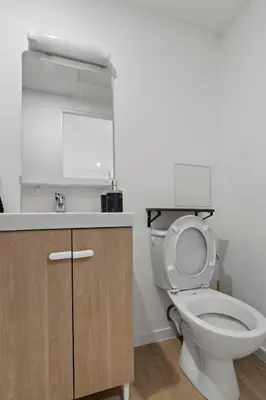 Salle de bains dans l'établissement Pomme rouge