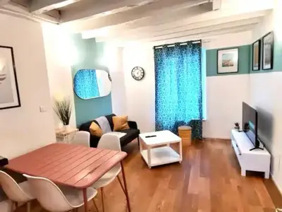 Télévision ou salle de divertissement dans l'établissement Charmant appartement au coeur de Château-Thierry