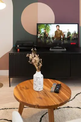 Télévision ou salle de divertissement dans l'établissement Le Nid Urbain - Center - Ground floor