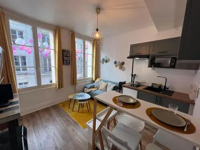 Cuisine ou kitchenette dans l'établissement Les Nids De Laon Le Canari