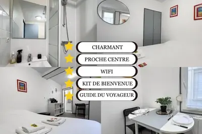 Un ou plusieurs lits dans un hébergement de l'établissement Duruy 4 studio cosy rdc fdc proche centre-ville