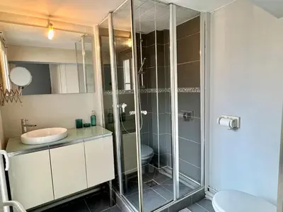 Salle de bains dans l'établissement Appartement Colbert