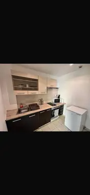 Cuisine ou kitchenette dans l'établissement Studio avec terrasse