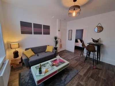 Coin salon dans l'établissement Appartement cosy