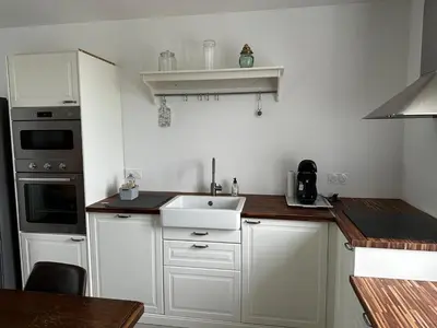 Cuisine ou kitchenette dans l'établissement Gîte de Gondelot