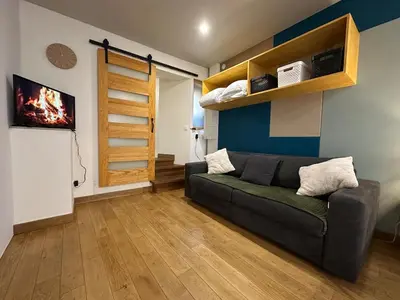 Coin salon dans l'établissement S Le Cocon des Francs Studio Élégant centre ville