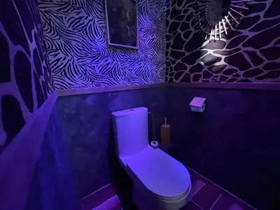 Salle de bains dans l'établissement Jungle Room Jacuzzi Ambiance Tropicale