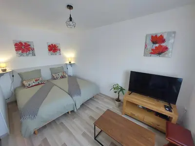 Télévision ou salle de divertissement dans l'établissement Gîte St Gobain