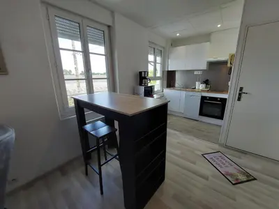Cuisine ou kitchenette dans l'établissement Gîte St Gobain
