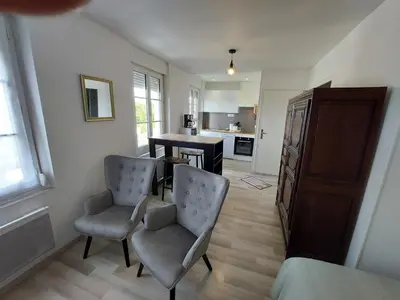 Cuisine ou kitchenette dans l'établissement Gîte St Gobain