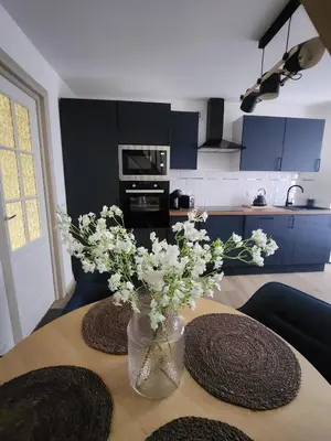 Cuisine ou kitchenette dans l'établissement T3 R&B - Hyper Centre - 2 chambres - 6 personnes avec terrasse