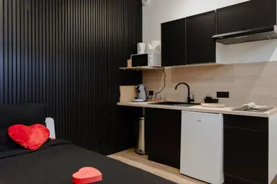 Cuisine ou kitchenette dans l'établissement Reims In Love Jacuzzi et Sauna Appartement 3