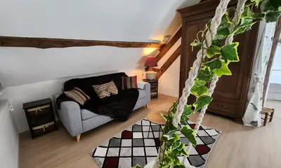 Coin salon dans l'établissement Gîte Ma Campagne - Avec sauna