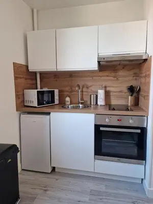 Cuisine ou kitchenette dans l'établissement Bienvenue Au Margny Nest