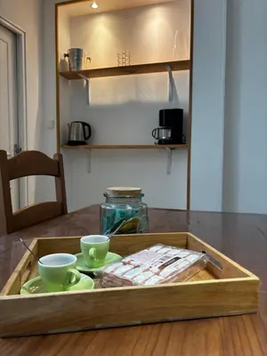 Cuisine ou kitchenette dans l'établissement gîte Loré