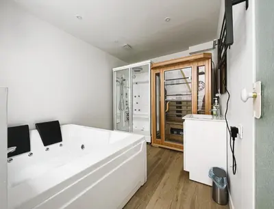 Salle de bains dans l'établissement Steam - Détente et spa exclusif