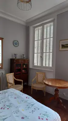 Un ou plusieurs lits dans un hébergement de l'établissement Appartement dans Château