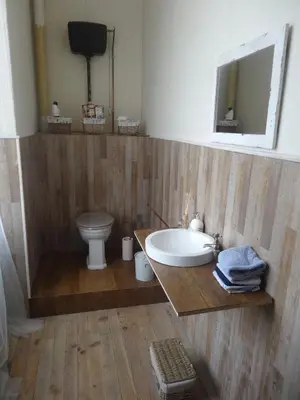 Salle de bains dans l'établissement Château de Nettancourt