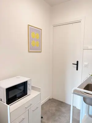 Cuisine ou kitchenette dans l'établissement Studio Rosa - Disney - Meaux City Center - Paris
