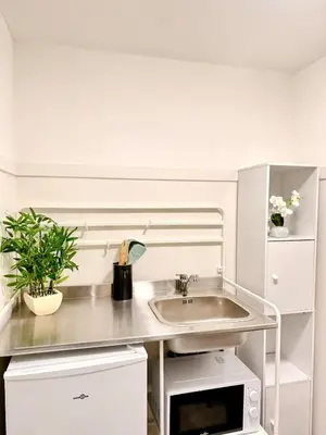 Cuisine ou kitchenette dans l'établissement Studio Verde - Disney - Meaux City Center - Paris