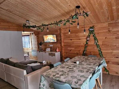 Un ou plusieurs lits dans un hébergement de l'établissement Chalet près du lac