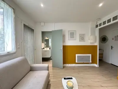 Coin salon dans l'établissement C Stockholm - Studio cosy avec extérieur privatif