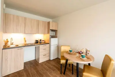Cuisine ou kitchenette dans l'établissement Quality Aparthotel Reims - Les Capucins