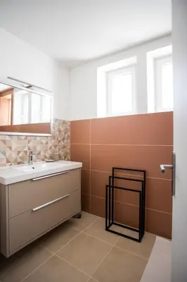 Salle de bains dans l'établissement Gite Au Détour du Morin
