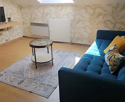 Télévision ou salle de divertissement dans l'établissement Appartement cosy avec bureau 35m2 au 2e étage