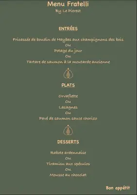 Certificat, récompense, panneau ou autre document affiché dans l'établissement Fratelli Spa