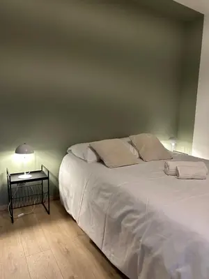Un ou plusieurs lits dans un hébergement de l'établissement Maison cosy avec jardin privé hypercentre Charleville-Mézières à deux pas de la Place Ducale