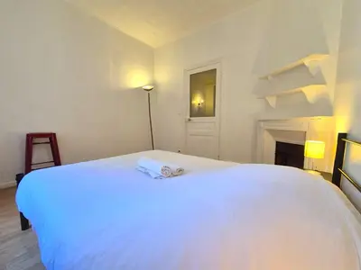 Un ou plusieurs lits dans un hébergement de l'établissement Lìsbonne - Appartement calme et agréable