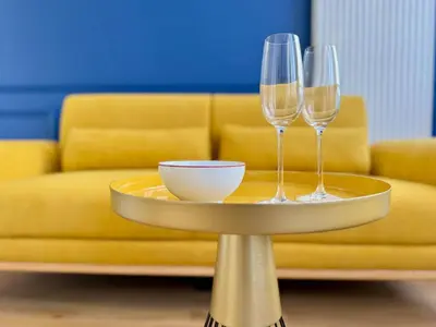 Coin salon dans l'établissement Wellness Suite Ponsardin 1 - Reims Centre