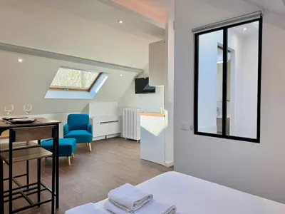 Télévision ou salle de divertissement dans l'établissement Wellness Suite Ponsardin 3 - Reims Centre