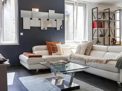 Coin salon dans l'établissement Spacieux duplex design - Reims centre