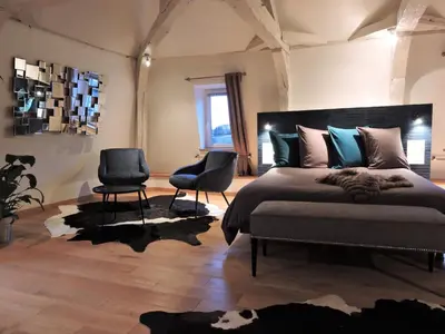Un ou plusieurs lits dans un hébergement de l'établissement Maison d'hôtes La Chevalée