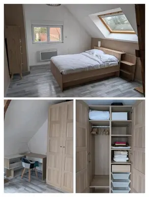 Un ou plusieurs lits dans un hébergement de l'établissement chambre 14m2 calme et parking privé