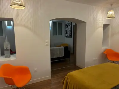 Un ou plusieurs lits dans un hébergement de l'établissement Sublime appartement Rémois