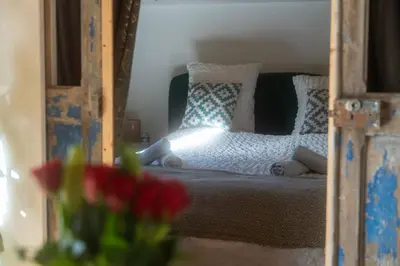 Un ou plusieurs lits dans un hébergement de l'établissement Cottage, Lodge & Spa 54